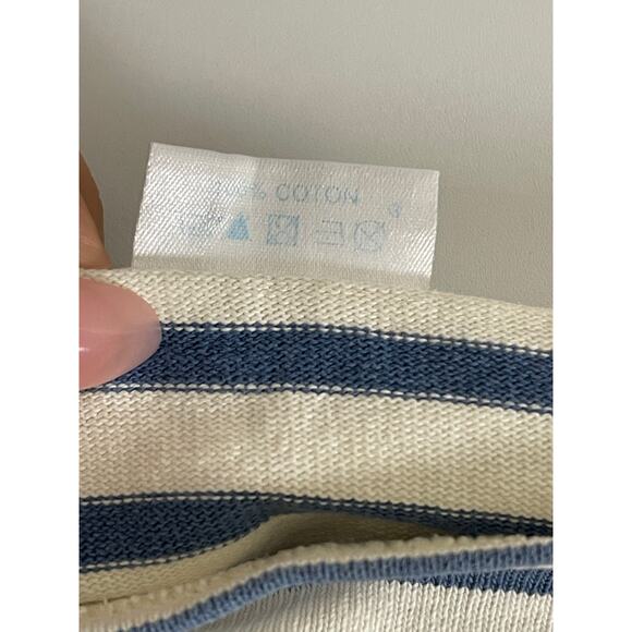 Orcival Authentic White Blue Striped Long Sleeve Knit Blouse Women's Size M - Picture 7 of 10